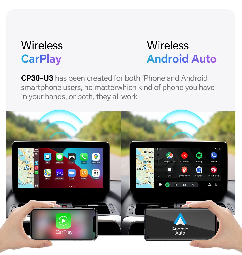 Mini U3 Smart Box for Mazda – Wireless CarPlay & Android Auto, Plug & Play with OTA Upgrade