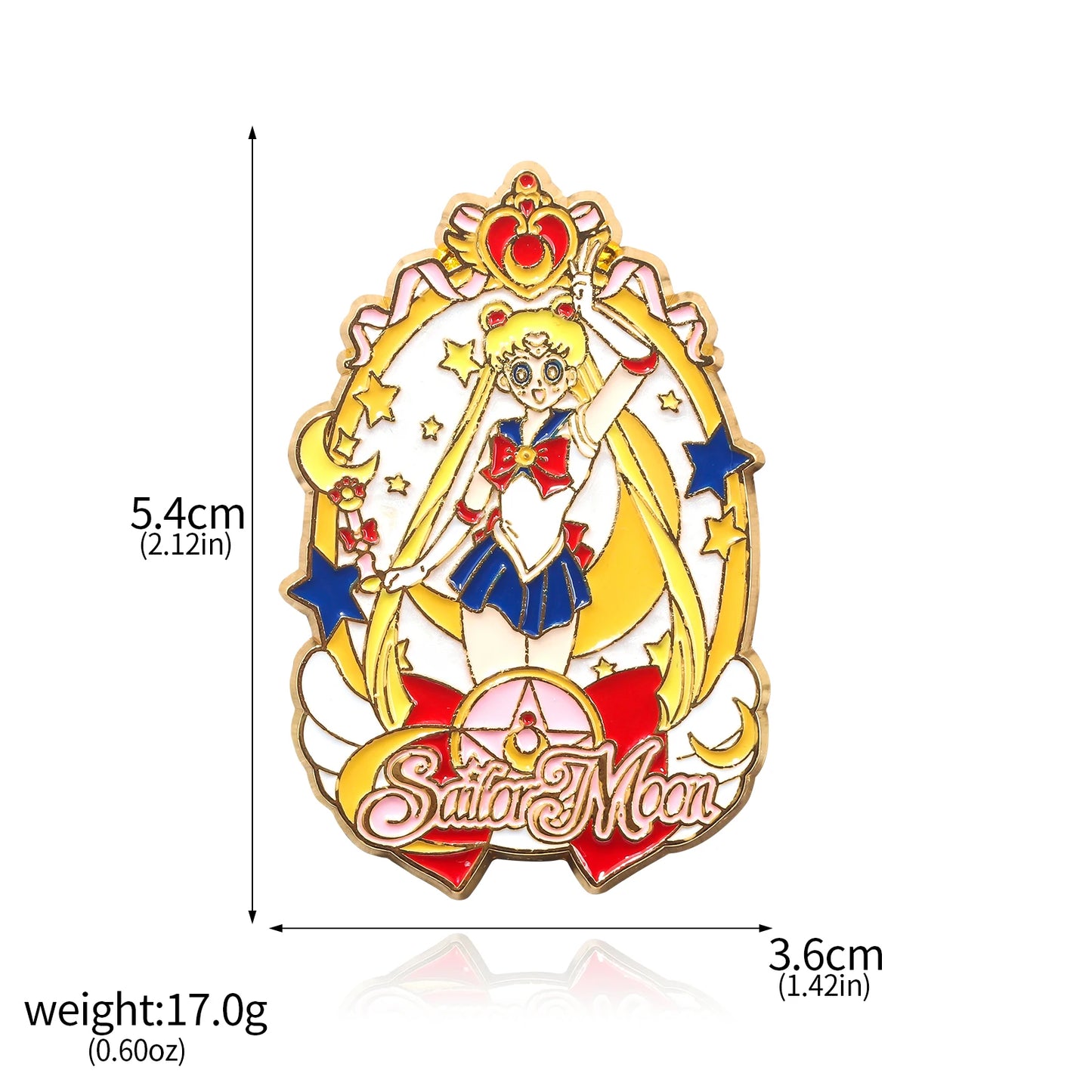 Sailor Girl Cartoon Brooch – Cute Moon & Stars Enamel Pin for Bags, Clothes & Jewelry