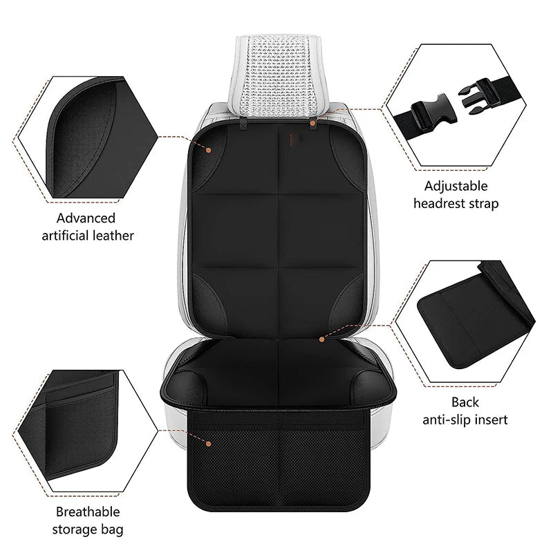 Car Seat Protector Mat - Waterproof Oxford Anti-Slip Cushion for Baby & Child Safety Seats