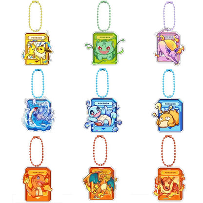 Pokémon Acrylic Keychain Set — Eevee, Pikachu, Gengar & Charizard Cartoon Pendant for Anime, Game Collection & Gift Toys