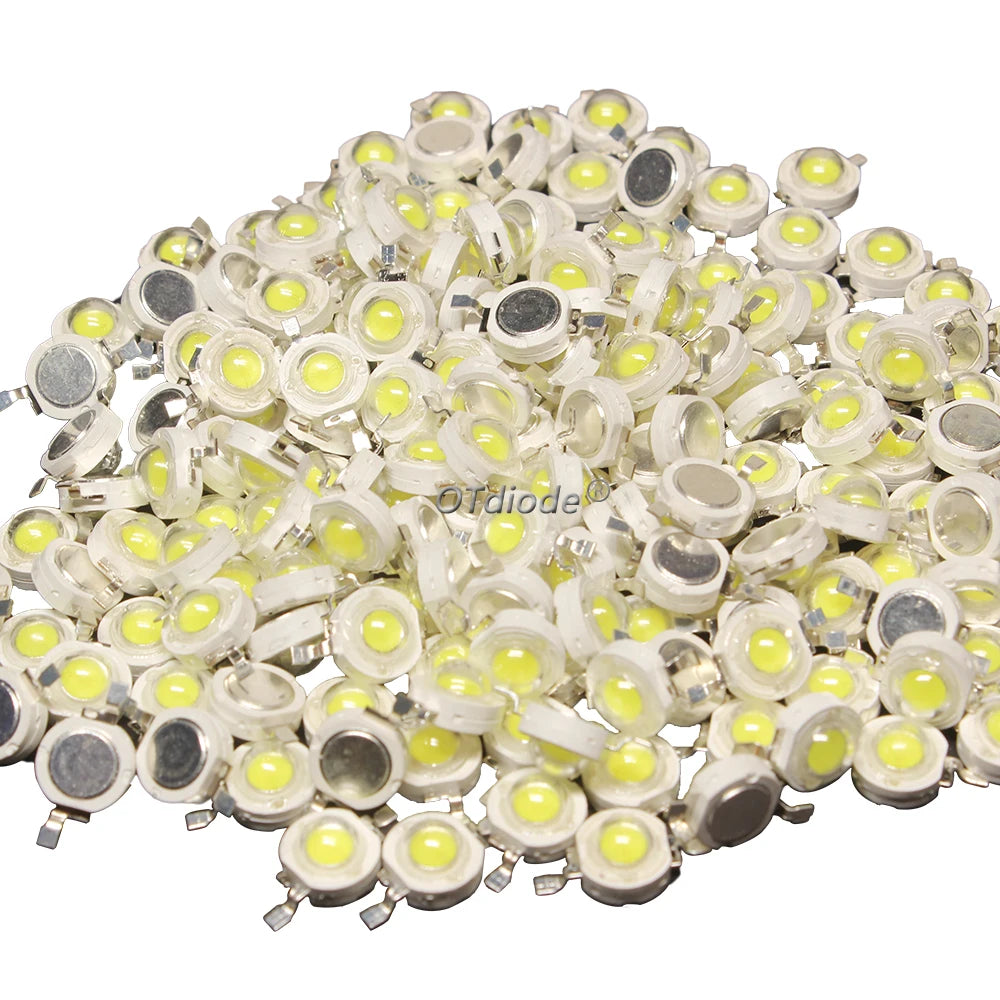 High-Power LED Chip Beads - 1W/3W 30/45mil SMD LEDs in White, Red, Blue, Green & Yellow for Grow Lights