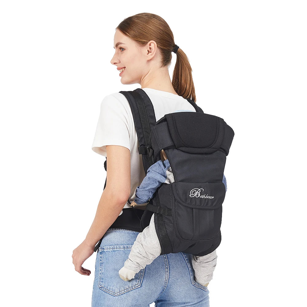 4-in-1 Ergonomic Baby Sling Carrier - Adjustable Backpack Carrier for Newborns to Toddlers