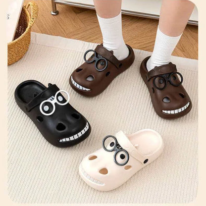 Funny Cartoon Platform Clogs - Soft EVA Slip-On Beach Sandals for Women & Couples