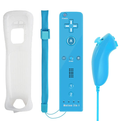 2-in-1 Wireless Controller for Nintendo Wii – Motion Plus Remote with Silicone Case