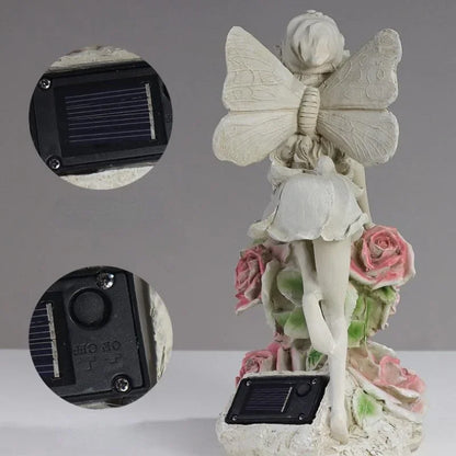 Waterproof Solar Flower Fairy Night Light – Angel Girl Statue for Outdoor Garden & Courtyard, Home Decoration Sculpture