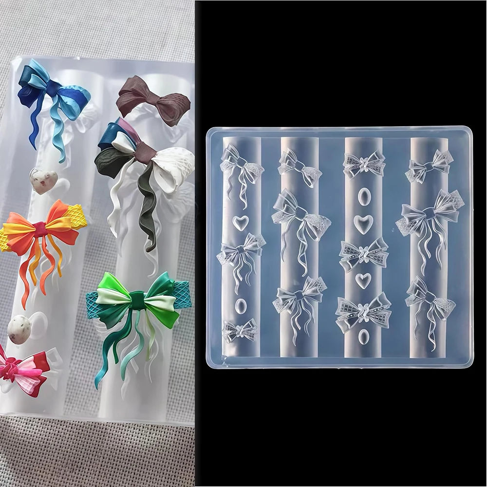 3D Angel Wings Nail Art Silicone Mold - Reusable Clear DIY Manicure Template for Gel Nail Charms