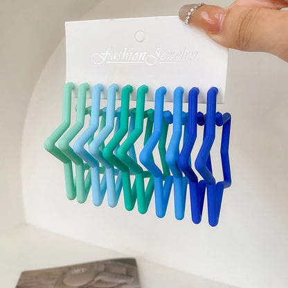 5-Pair Y2K Acrylic Hoop Earrings Set – Lightweight Dopamine Color Jewelry for Women Gift