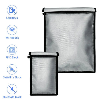 Fireproof & Waterproof Faraday Bag – Anti-Hacking Signal Blocking Pouch for Phones, Key Fobs, Notebooks & Computers