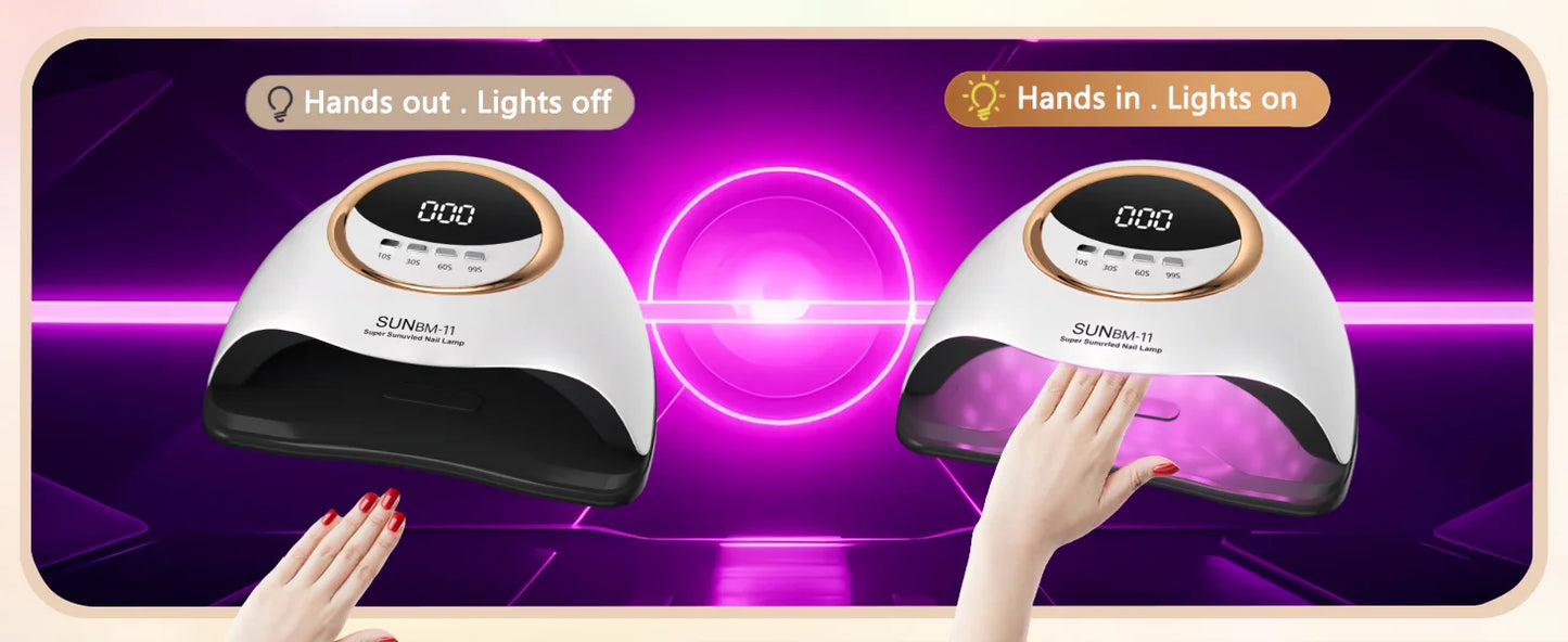 Professional UV LED Nail Lamp – Fast Gel Polish Curing Dryer with 45 LEDs & 4 Timer Settings