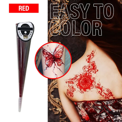 Henna Temporary Tattoo Cone – Non-Toxic Waterproof Body Art Paste for Skin Decoration, Festival & Creative Body Painting