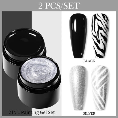 BORN PRETTY Spider Wire Gel Nail Polish 5ml - Flower Drawing & Creative Point-to-Line Nail Art Gel Varnish