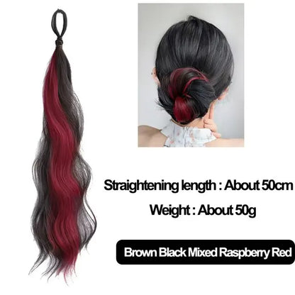 50cm Synthetic Self-Winding Ball Head Wig Hair Bundle – Highlight DIY Bun for Women, Volume-Boosting Bud Hair Extension