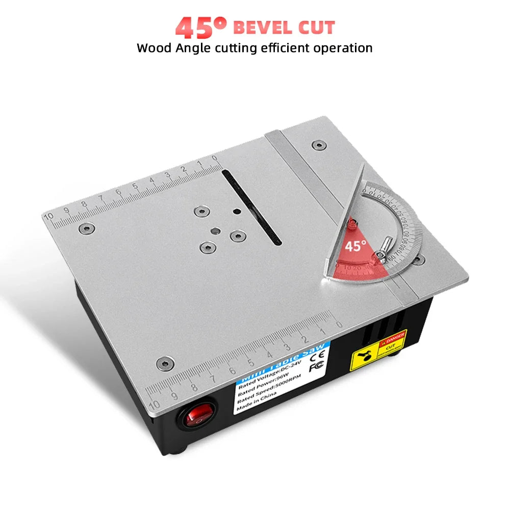 96W Mini Bench Saw — Adjustable Multifunctional Table Saw for DIY Woodworking