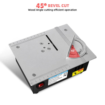 96W Mini Bench Saw — Adjustable Multifunctional Table Saw for DIY Woodworking