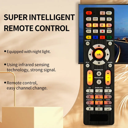 Universal RC-G008 TV Remote Control - Replacement Remote for Compatible TV Models with Night Light