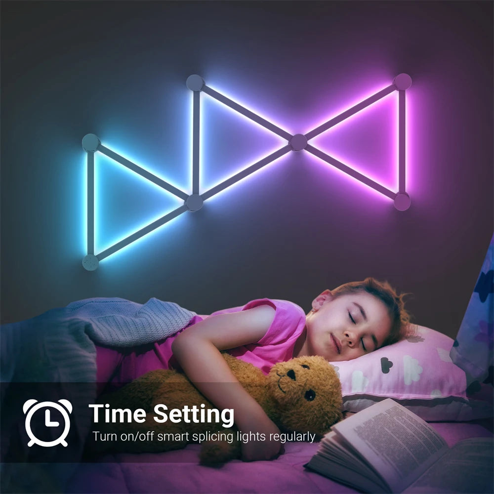 RGB Smart Wall Light - Splicing DIY Atmosphere Lamp, Voice-Controlled for Esports Room, Bedroom, & Bar Decoration