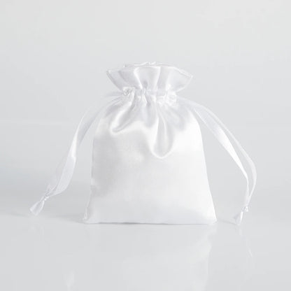 100PCS Silk Satin Jewelry Gift Bags – Drawstring Pouches for Necklace, Bracelet & Earrings, Wedding Party Favor & Christmas Gift Packaging, Custom Logo Ready