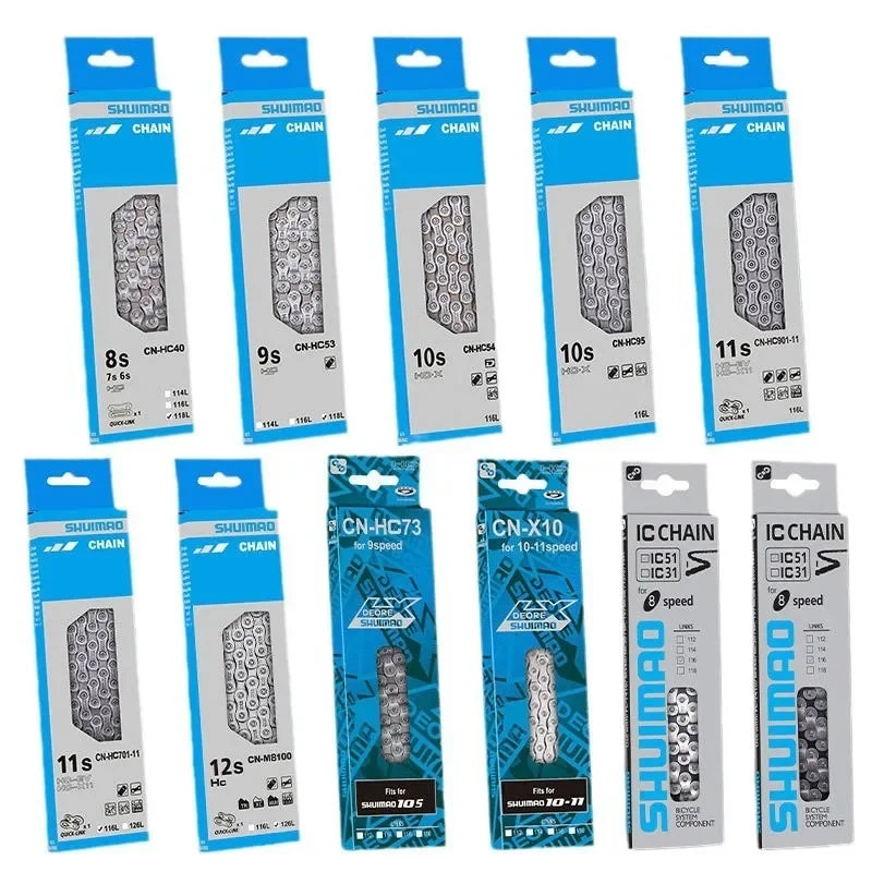 6-12 Speed Bicycle Chain – 10v/11v/12v MTB Mountain Bike Chain, 116/126L Original Bike Parts & Accessories
