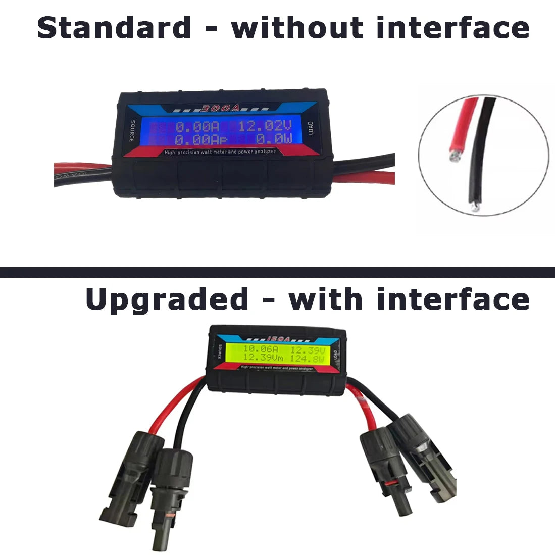 Digital Watt Meter 150A 200A 300A LCD Power Analyzer - Solar Panel & Electrical Voltage Monitor