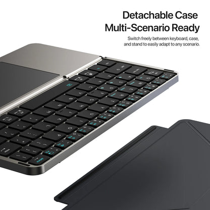 Foldable Bluetooth 5.0 Keyboard with Touchpad & Phone Holder for Phones, Tablets, PC – Multifunctional Portable Wireless Keyboard