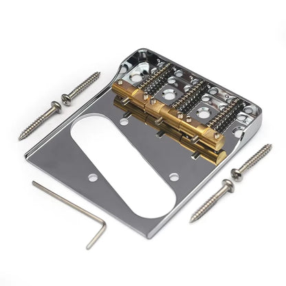 Pro Telecaster TL Bridge Upgrade — 6-Point Brass Saddles with Ashtray Design, CNC Aluminum Base for Vintage Tone Enhancement