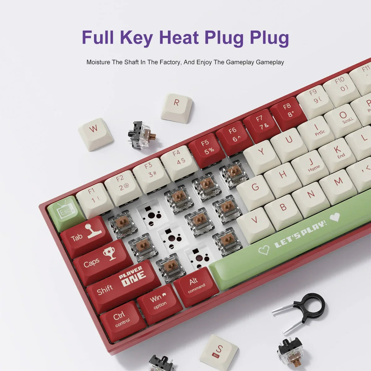 AJAZZ AK680 Mechanical Keyboard – 68 Key Wired/Wireless Bluetooth Gamer Keyboard with Hot-Swap Custom Gasket for PC and Laptop