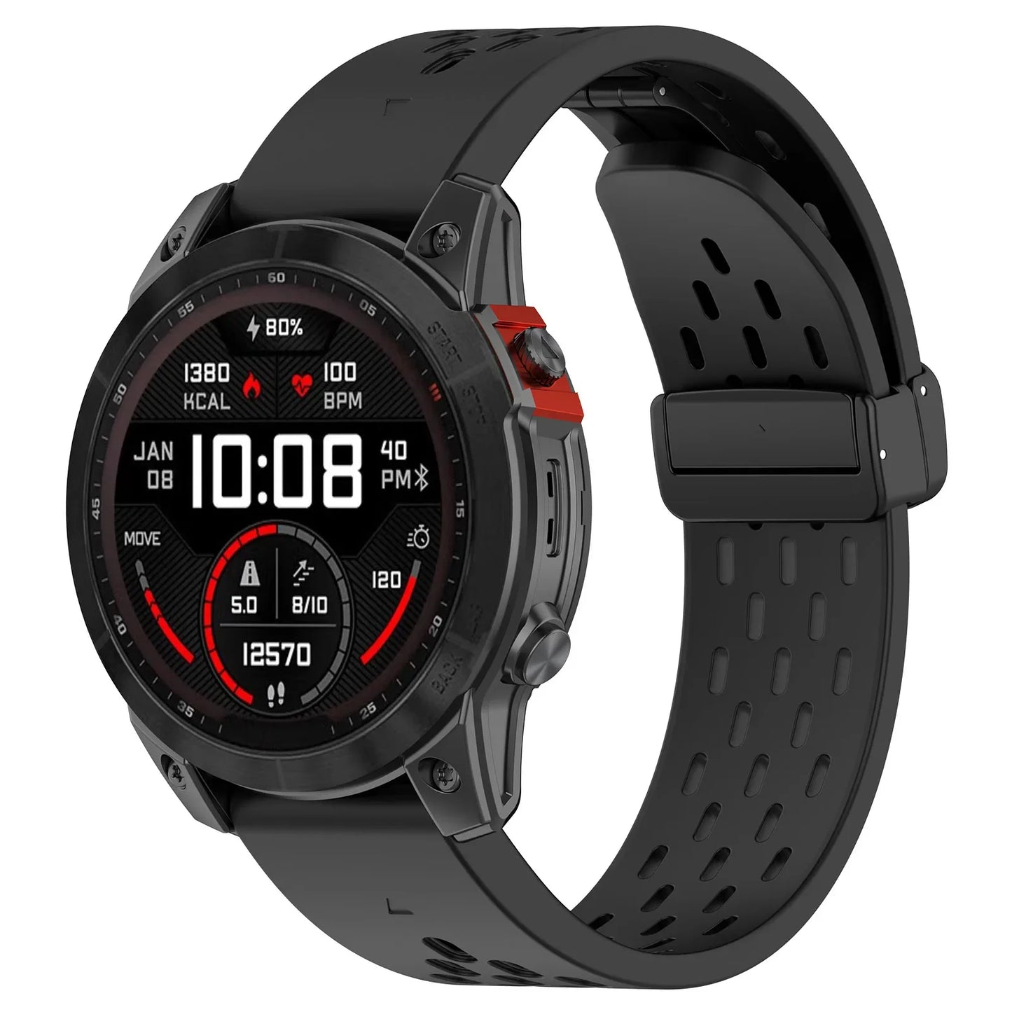 Quick Fit Silicone Strap for Garmin Fenix & Forerunner — 26mm, 22mm, 20mm Bands for Fenix 7X/7 Pro/6X/6/5X/5 Plus, Tactix 7, Forerunner 965/955, Enduro