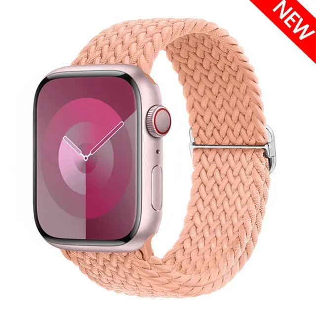 Braided Solo Loop Apple Watch Band – Stretch Nylon Bracelet Strap for Series SE, 6–11 & Ultra 2 (40mm–49mm) Adjustable Correa