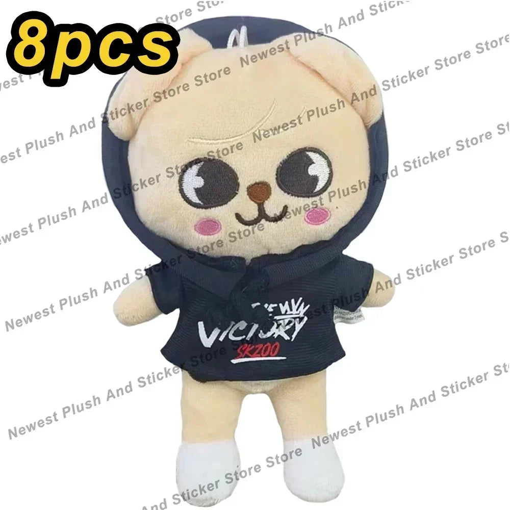 20cm Kawaii Skzoo Plush Toy Set – 8pcs Cartoon Stuffed Animals for Kids, Room Decor & Gifts