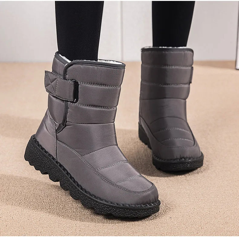 2024 Women's Winter Snow Boots – Waterproof, Warm Fur Ankle Boots in Korean Style