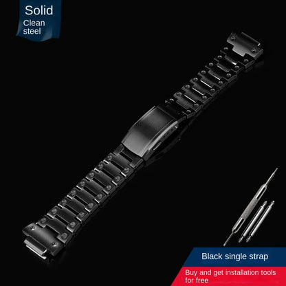 Gold and Black Stainless Steel Bezel and Strap Set for Casio G-Shock DW-5600, GW-B5600 & GW-M5610 - Metal Watch Case Modification Kit