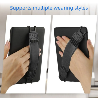 Leather Tablet Hand Strap - Universal Anti-Slip Anti-Drop EReader Holder for Kindle iPad Kobo Lenovo Sony & More