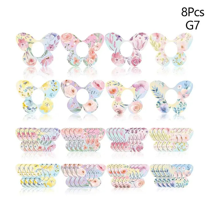Blood Glucose Sensor Adhesive Patches - Invisible Sensor Fixing Stickers in 5 or 8-Piece Sets, Wildflower Designs