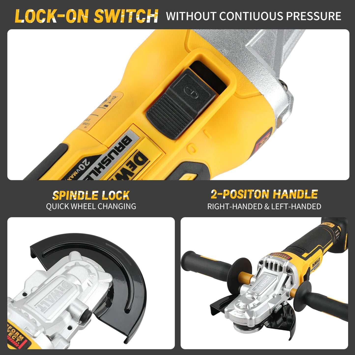 DEWALT DCG405FN 20V Brushless Angle Grinder – 125mm Cordless Cutting & Polishing Tool (Bare Tool)