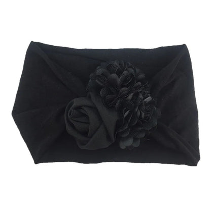 Baby Girls Soft Stretch Flower Headband Wide Nylon Knot Headwrap Kids Hair Band Newborn Photo Prop Accessories