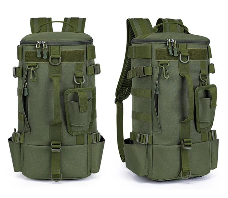 Tactical Fishing Backpack – Multifunctional Tackle Bag with Rod Holders, Molle Storage for Fishing, Camping & Hiking