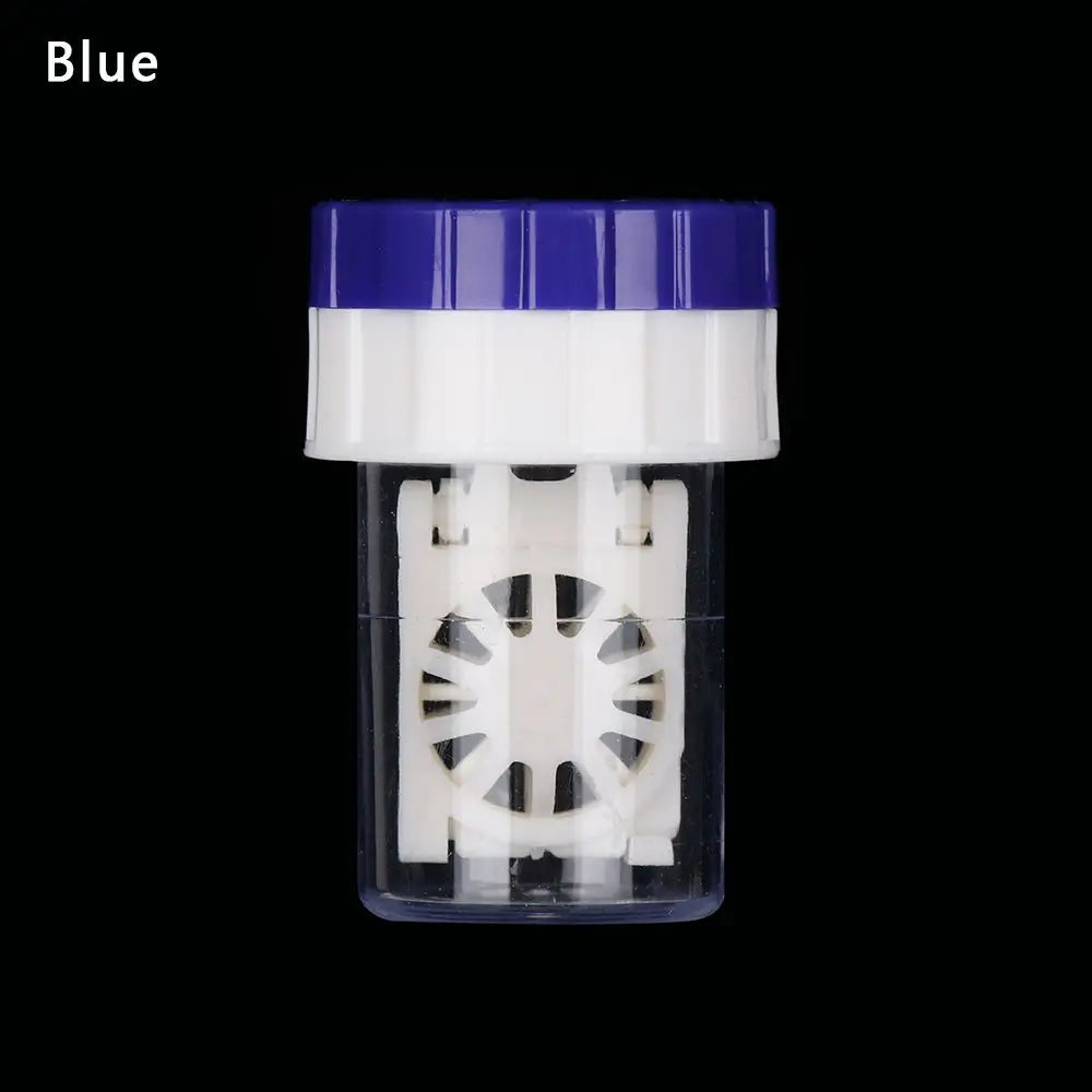 Portable Rotatable Contact Lens Cleaner Case – Manual Cleaning & Storage Container, Plastic Eyewear Accessories Holder for Travel