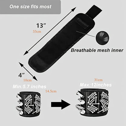 Magnetic Wristband for Screws, Nails, Drilling Bits - Strong Magnets, Tool Holder Belt, Cool Gadgets for Men and Women
