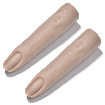 Realistic Silicone Nail Art Practice Finger - Manicure Training & Display Tool