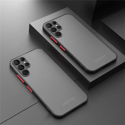 Armor Matte Shockproof Phone Case - Hard Bumper Protective Cover for Samsung Galaxy S24 S23 S22 S21 Ultra Plus A54 A53 A52 A32 A14 A13 A12