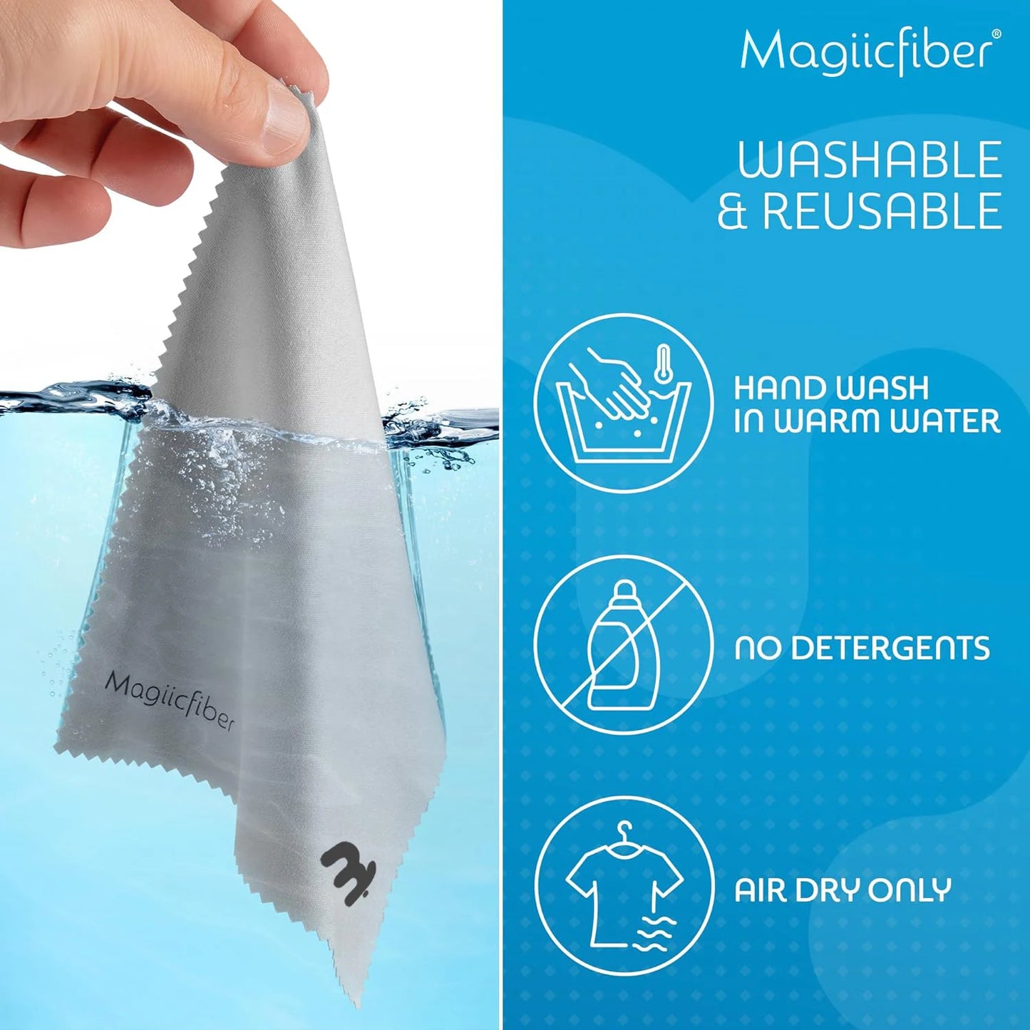 MagiicFiber Microfiber Cleaning Cloths (2-Pack) – Premium for Phones, Glasses, Lenses & Screens