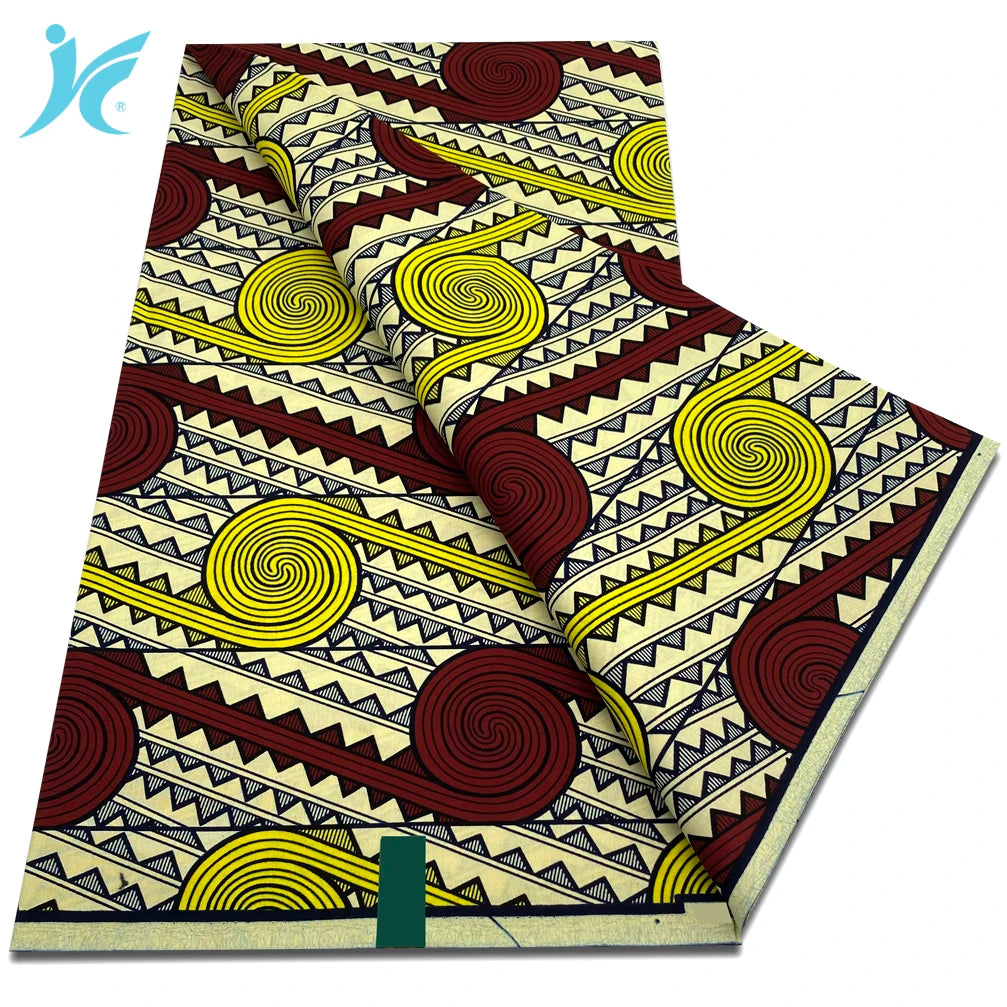 Classic African Wax Fabric - 100% Cotton Soft Ankara Pagne for Women's Dresses