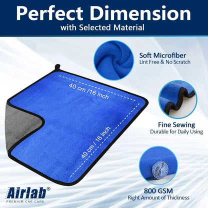 1-4PCS Microfiber Car Wash Towels – Soft, Quick-Drying 500GSM Cloths for Windows, Mirrors & Home Cleaning