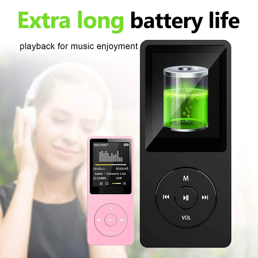 Portable Bluetooth MP3 Music Player - Lossless Audio FM Radio Sports Walkman Recorder