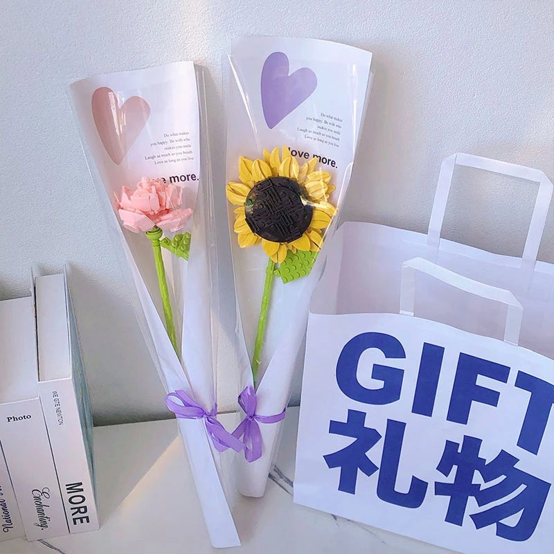 5/10PCS Transparent Flower Wrapping Bags – Gift Packaging with Handle for Weddings, Birthdays, Candy & Flower Box Decor