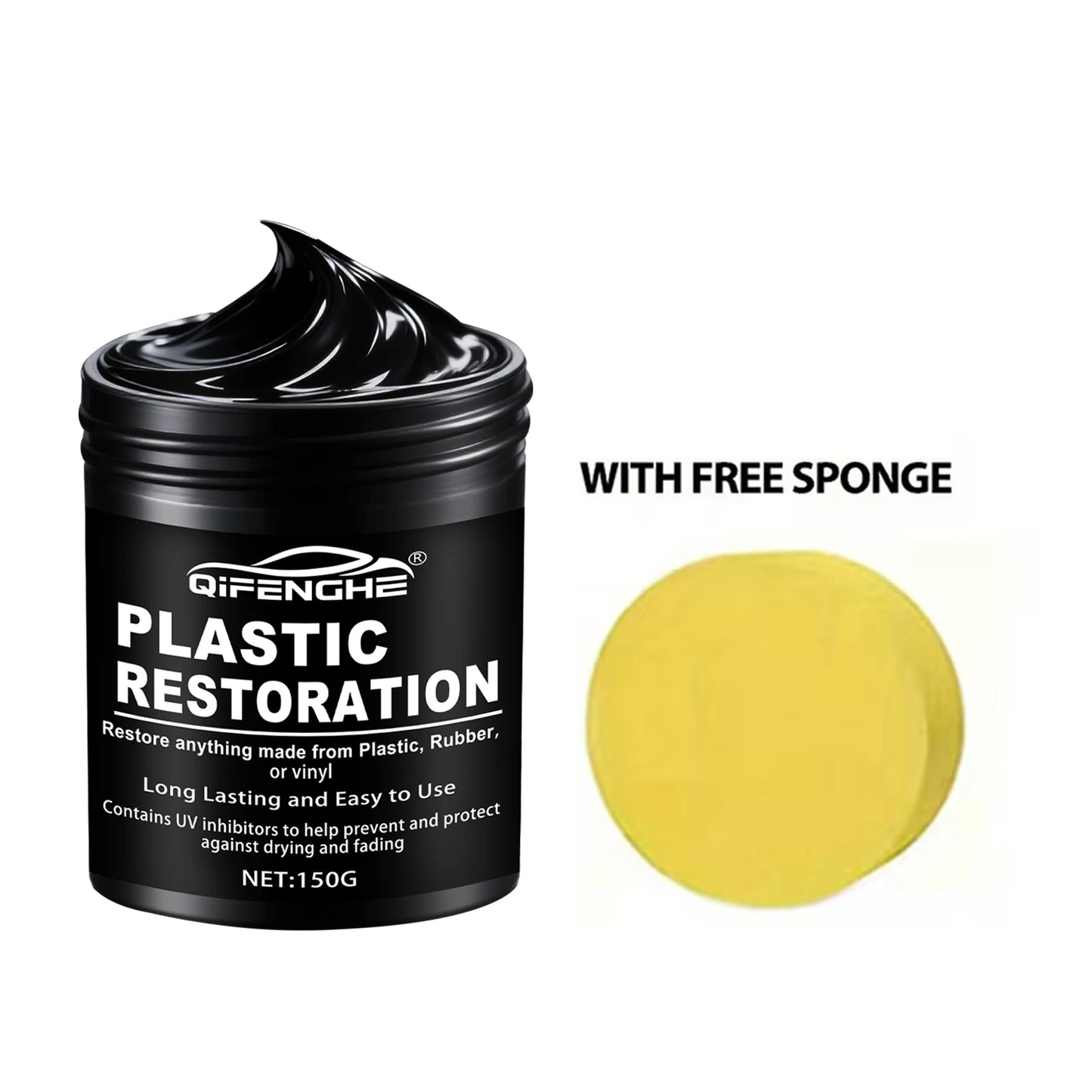 Car Plastic Restorer Polish Paste 150g - Tire, Interior & Bumper Shine & Long-Lasting Automotive Protection
