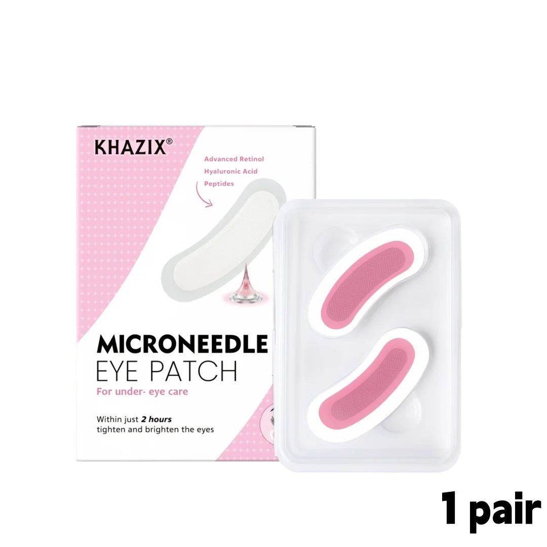 Retinol Microneedle Eye Patches - Hyaluronic Acid & Peptide Treatment for Crow's Feet and Fine Lines, 1 Pair