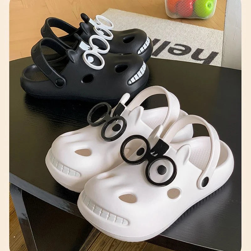 Funny Cartoon Platform Clogs - Soft EVA Slip-On Beach Sandals for Women & Couples