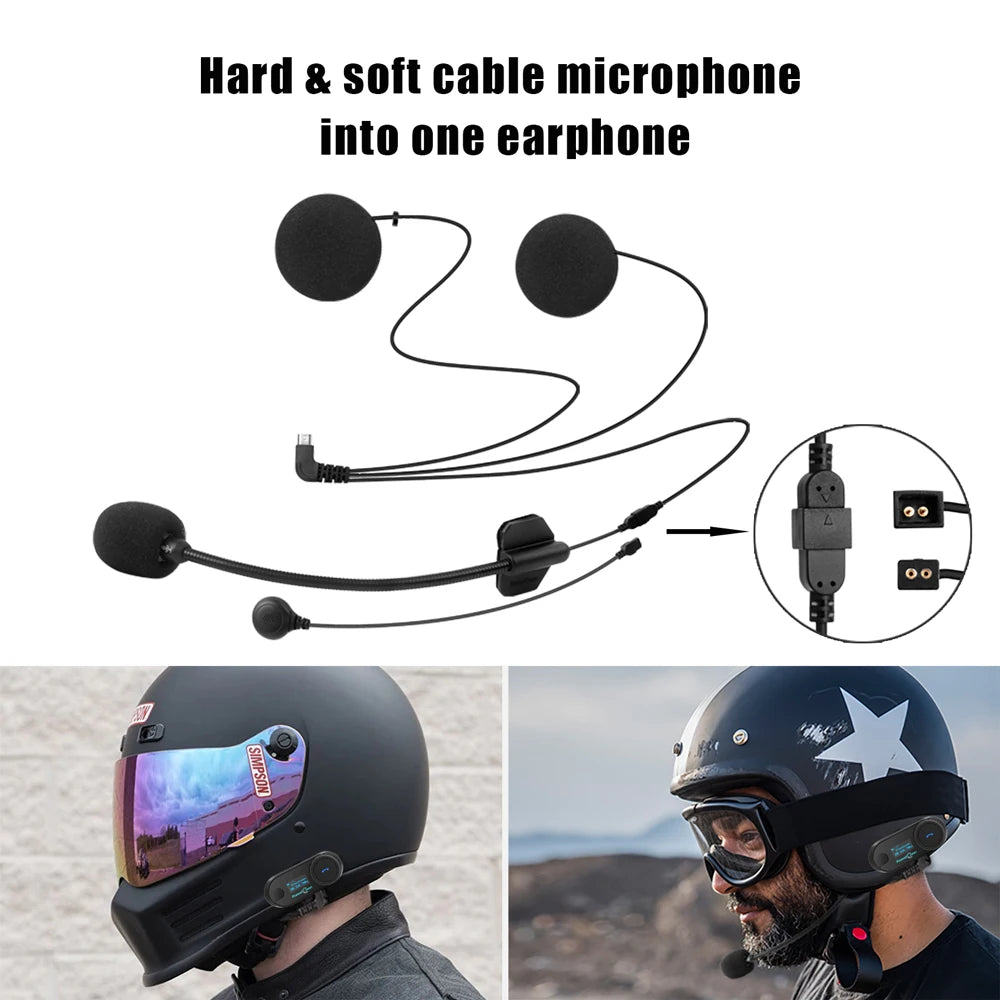 FreedConn Bluetooth Motorcycle Intercom Helmet Headset - Wireless Motorbike Interphone with LCD Screen & FM Earphone
