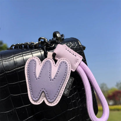 A-Z Leather Initial Keychain - Braided Wristband Pendant for Men & Women, Car, Bag & Phone Case Charm